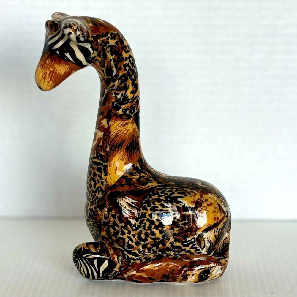 LA VIE  (Vintage) Ceramic Giraffe Figurine  Animals Zebra Africa Safari Decor 7”